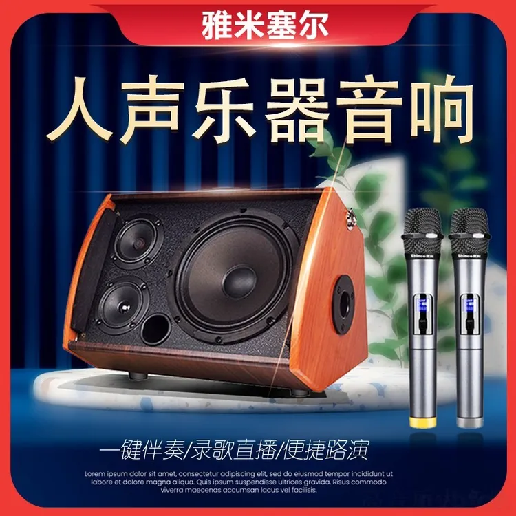 【短视频专属】音箱户外唱歌乐器吉他音响大功率便捷演出木质内录