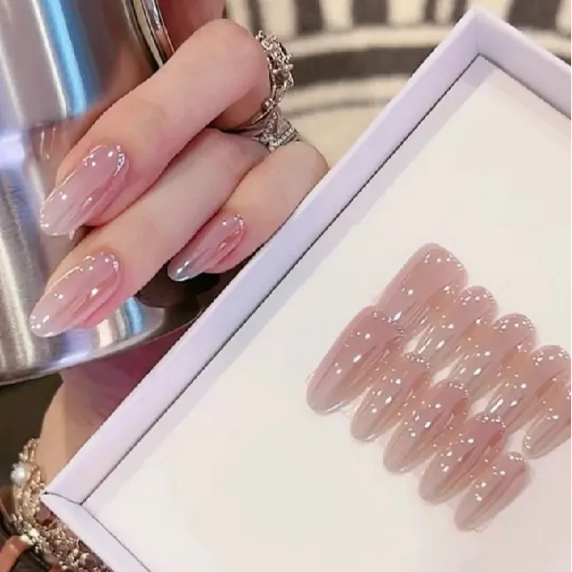 【三千瓦】海莉同款渐变轻奢美甲穿戴甲温柔气质指甲贴纯欲显白春夏