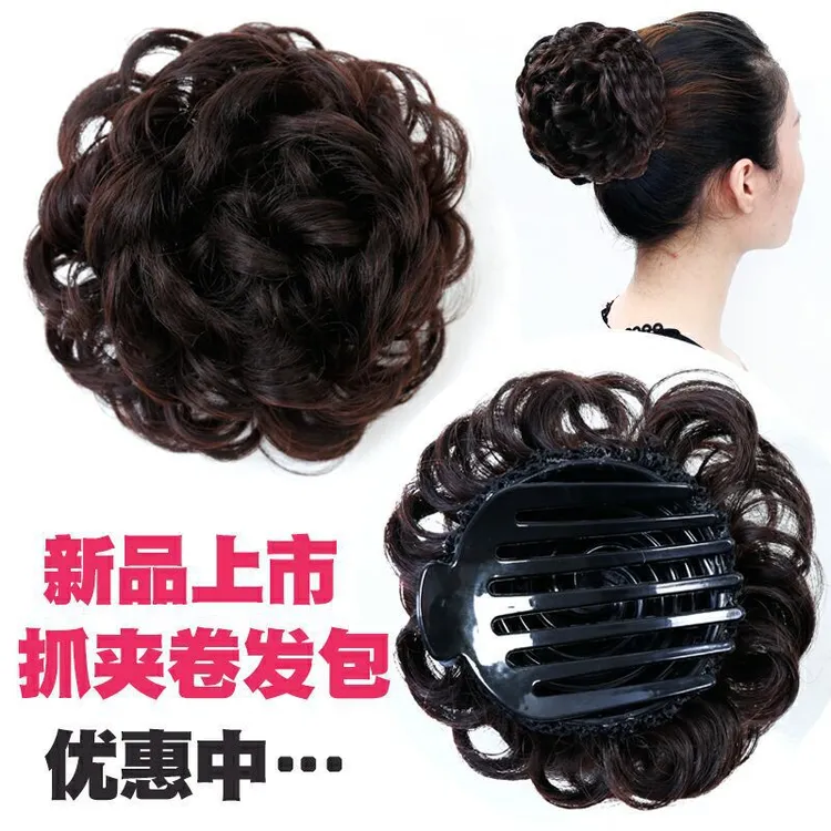 假发发夹女抓夹发圈盘发器头花丸子头发圈发饰假发包夹子头花花苞