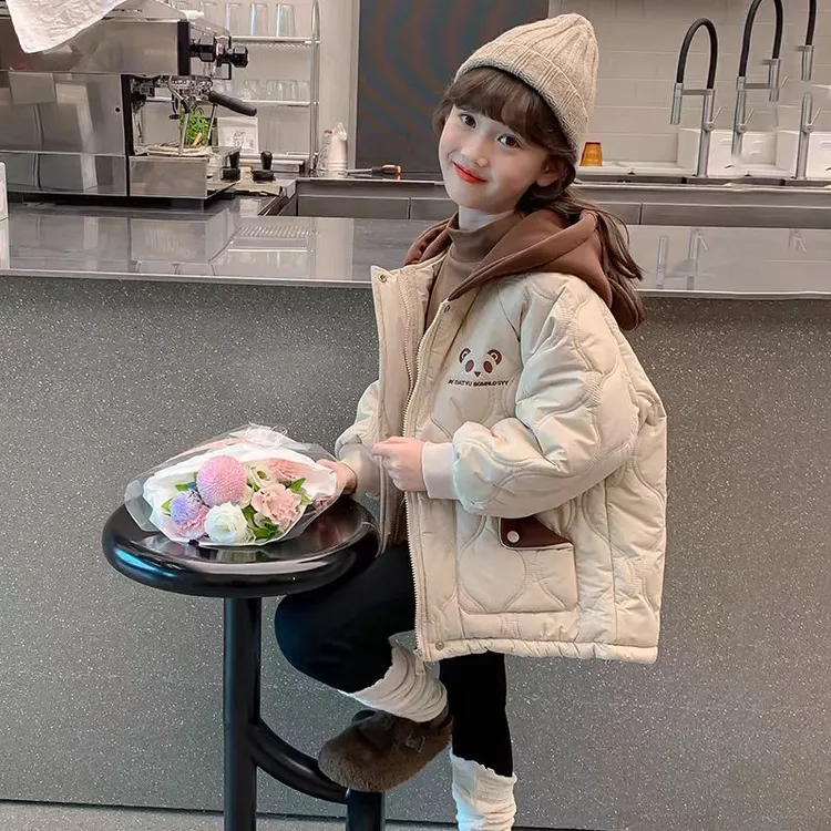 女童夹棉加厚外套秋冬款2025新款儿童洋气时髦冬装小女孩冬季上衣