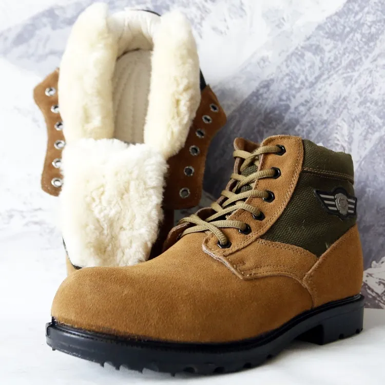 3416男皮毛一体雪地东北加厚劳保防寒户外保暖高帮棉鞋工作鞋