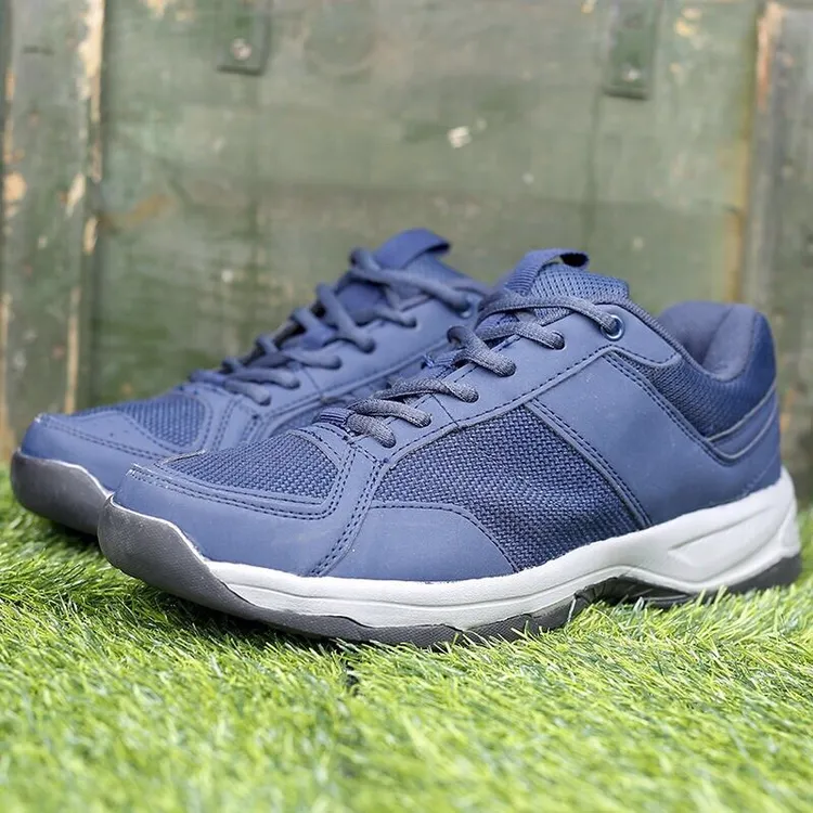 蓝色机务地勤超轻耐磨透气户外网眼训练新款防滑工作鞋运动跑步