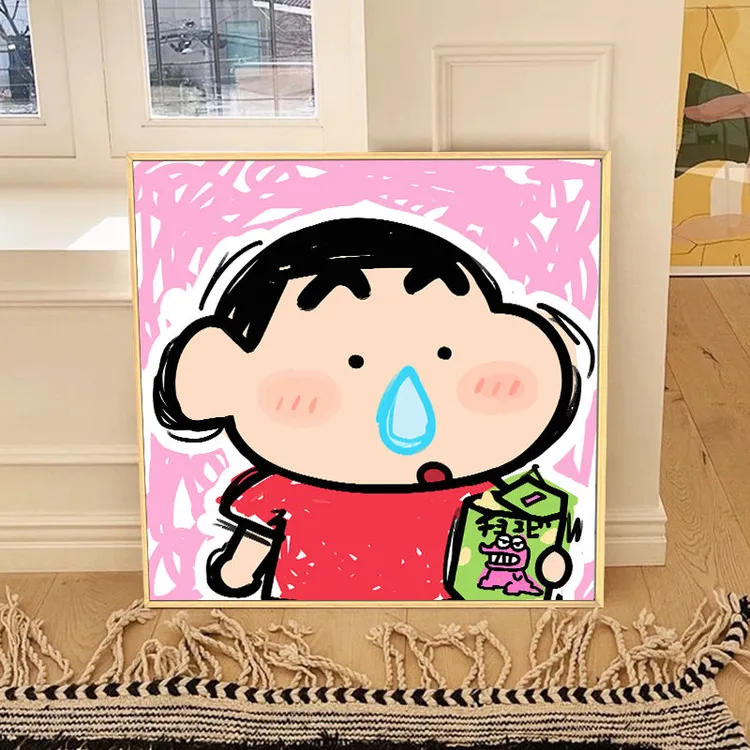 蜡笔小新小葵diy数字油画卡通零基础儿童手绘填色丙烯油彩装饰画