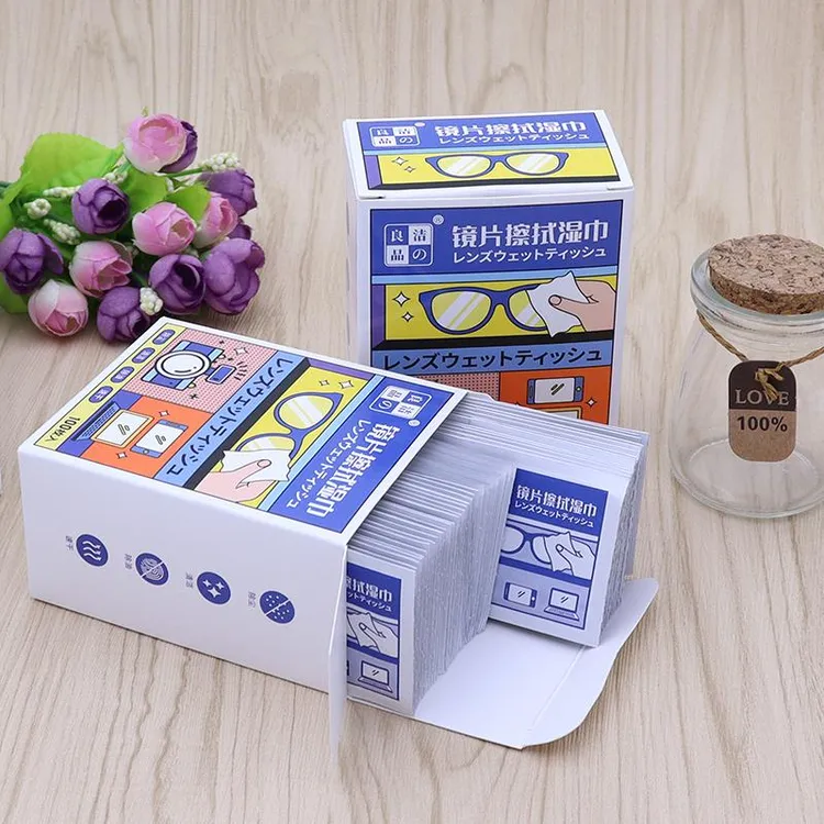 【100片】擦眼镜清洁湿巾纸除尘去油去污速干无痕镜头镜片擦镜湿巾