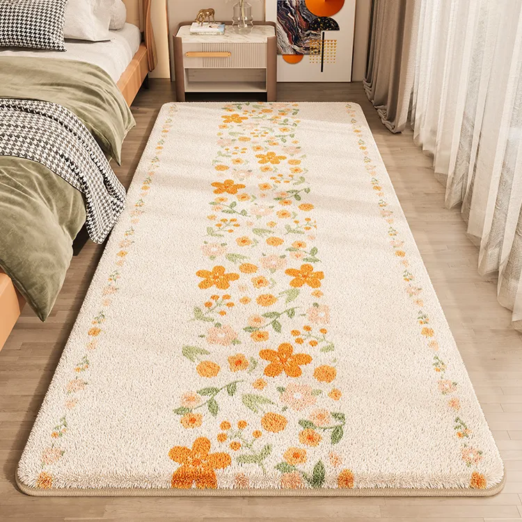 高级感主卧房间地板床下床前垫子可睡可坐铺垫卧室床边毯地垫