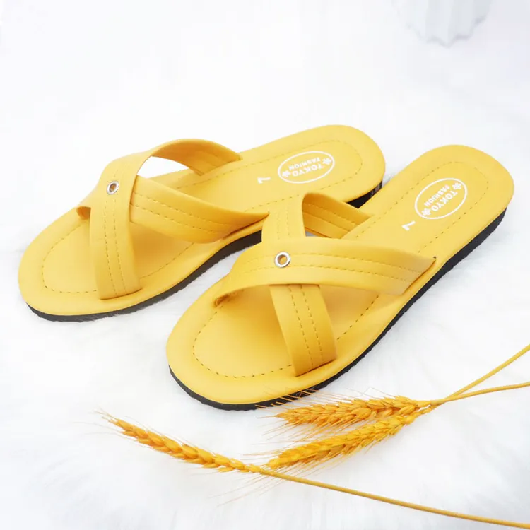 2024夏季新款交叉一字拖低跟防水拖鞋 沙滩居家室内室外女拖鞋