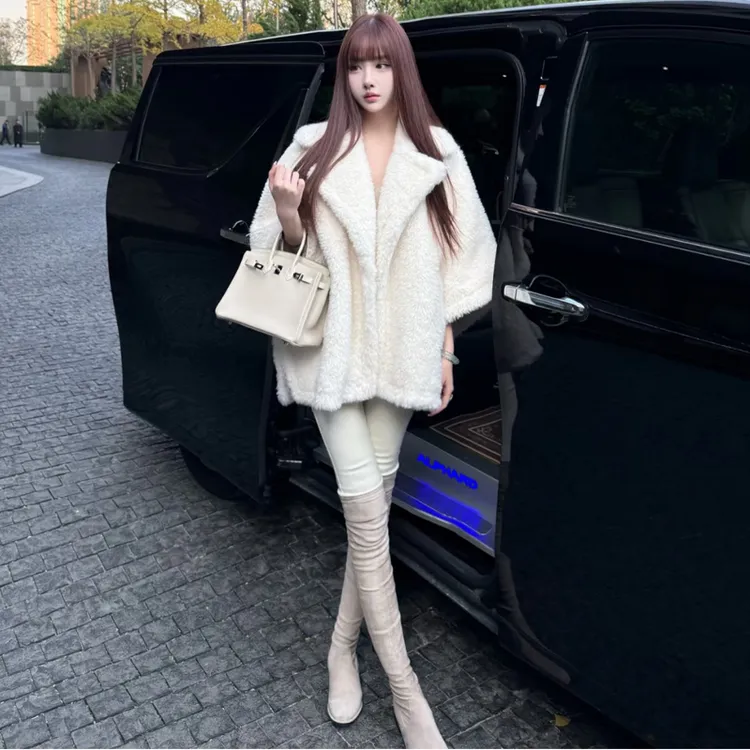 小潘家女鞋~小红书博主推荐~ 米色过膝长靴5050弹力欧洲站长筒靴