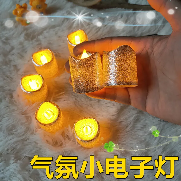 电子灯复古风灯手提小电子气氛灯婚庆节庆蜡烛安全电子灯钮扣电池