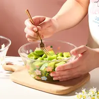 【新人专属】小花系小清新玻璃大碗家用米饭碗汤碗沙拉碗