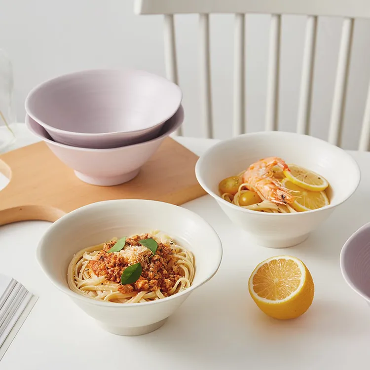 稻森【2个装家用拉面碗2024新款奶油风陶瓷大汤面碗沙拉碗螺蛳粉碗
