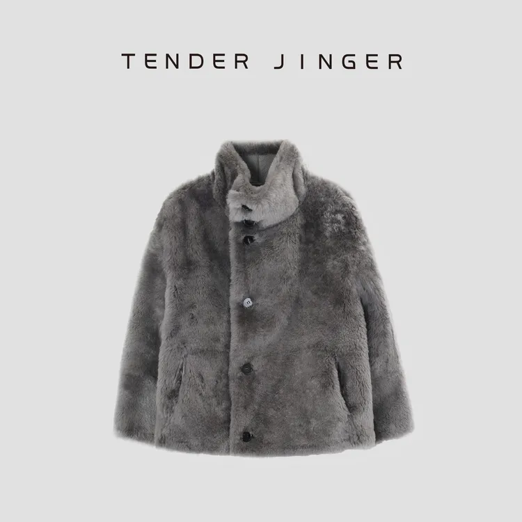 Tender Jinger【黑标】女立领单排扣两面穿皮毛一体T44MDD78917