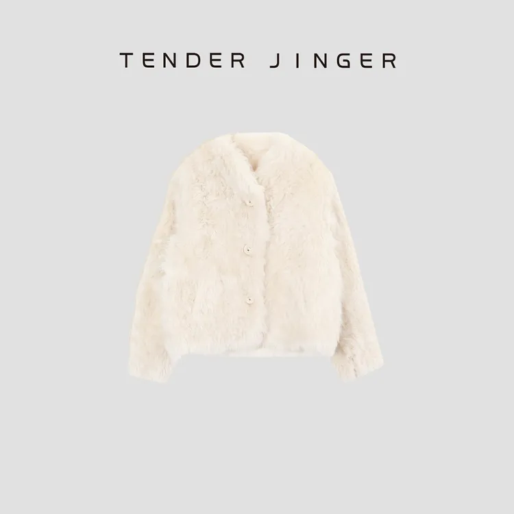 Tender Jinger【黑标】意大利托斯卡纳V领皮毛一体外套T44PXP78955