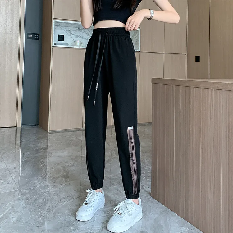 2025新款冰丝裤子女夏季防晒薄款宽松束脚速干裤透气九分裤爆款