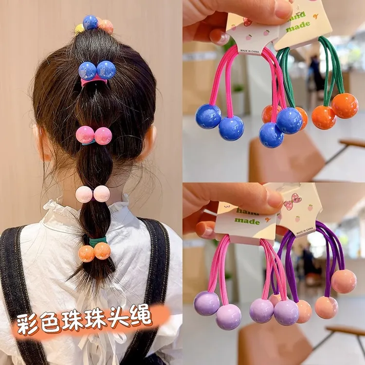 【8条装】儿童高弹力不伤发糖果色发圈扎马尾皮筋可爱彩色头绳