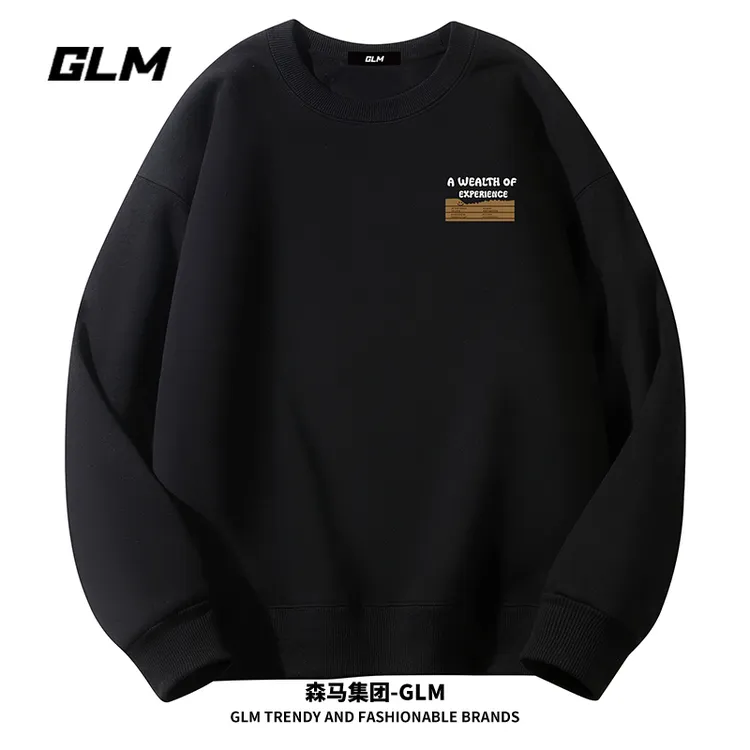 潮牌GLM春秋季简约男士圆领卫衣外套宽松情侣长袖T恤衣服打底衫男