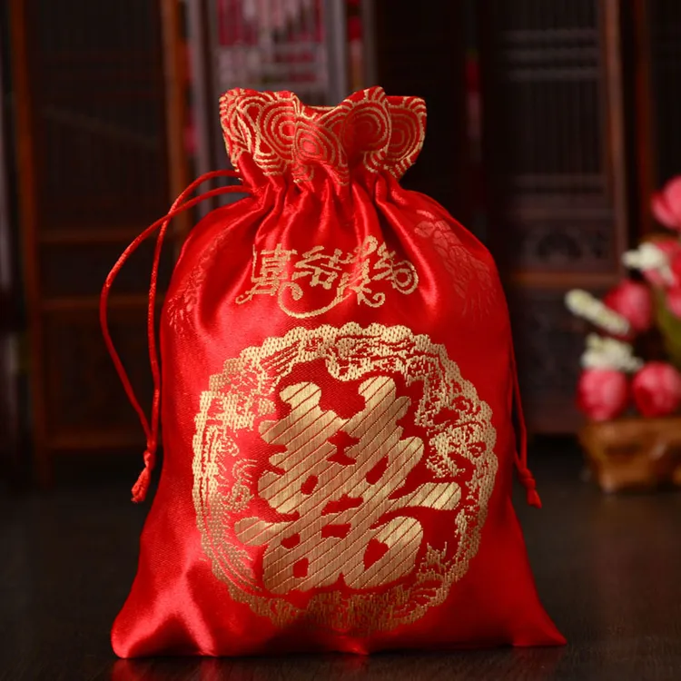结婚喜糖袋子创意喜糖盒锦缎糖果袋中国风手提糖袋婚庆用品回礼袋