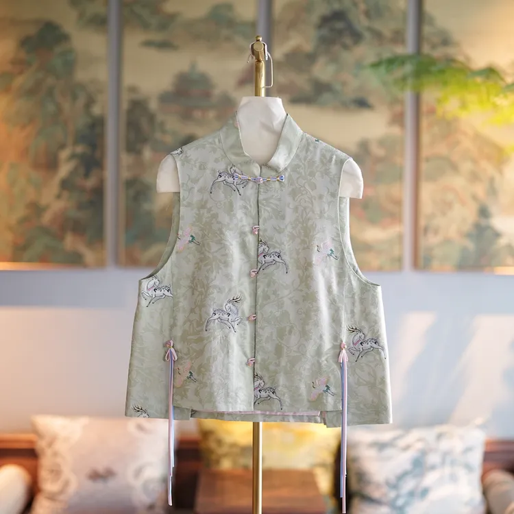 蓝大【云水间】桑蚕丝马甲云水间6615