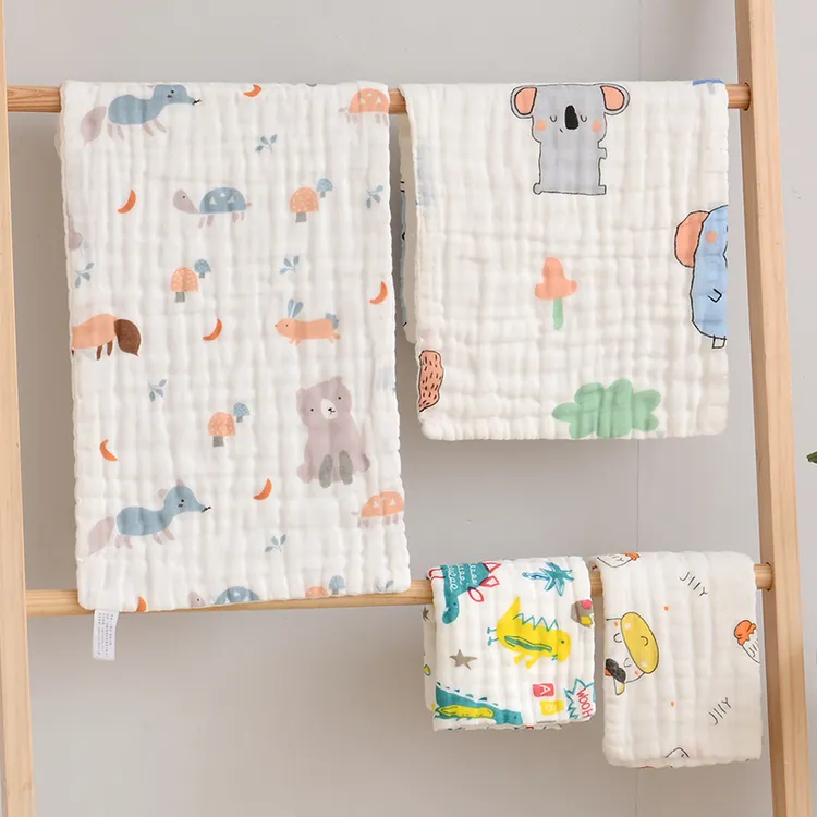 婴儿纱布毛巾高密柔软全棉透气新生婴儿宝宝洗澡长巾儿童洗脸毛巾