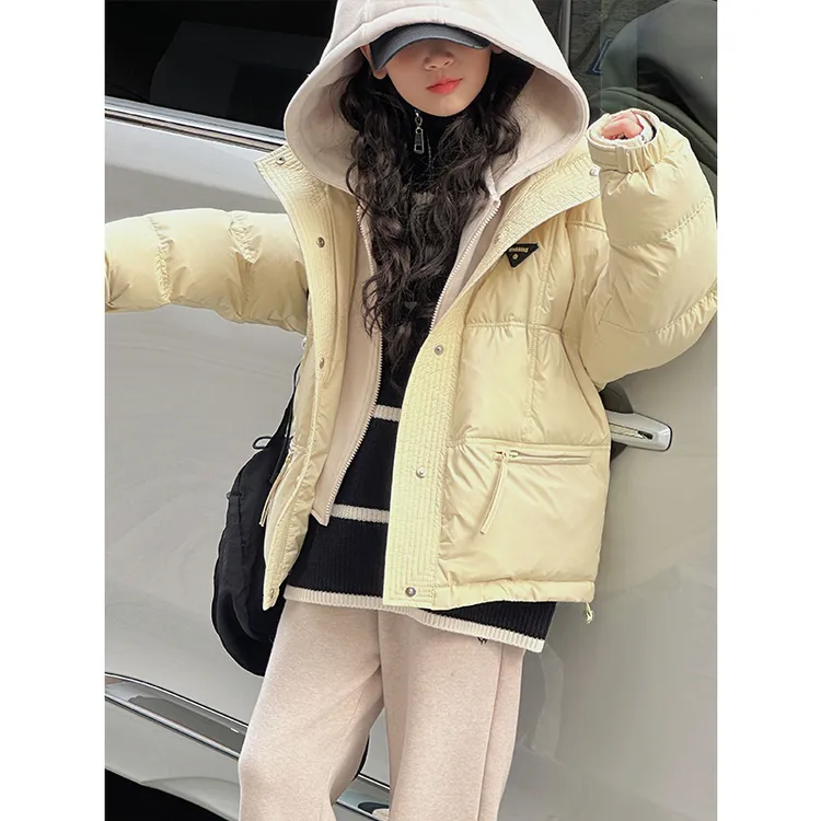 K27938假两件女童羽绒服2024秋冬装新款洋气儿童连帽加厚外套保暖