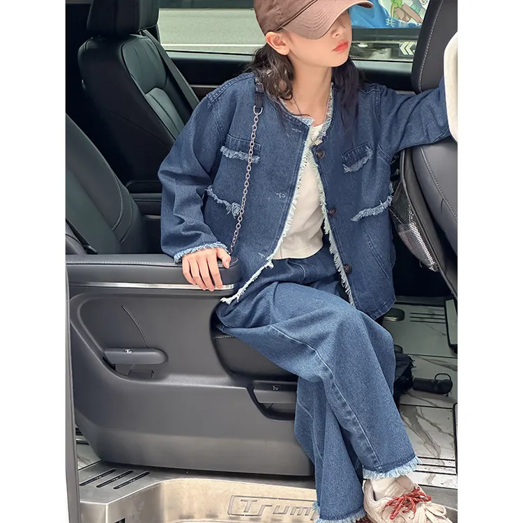 K24752孙小美KIDS小香风女童牛仔套装2025新款春秋装外套裤子洋气