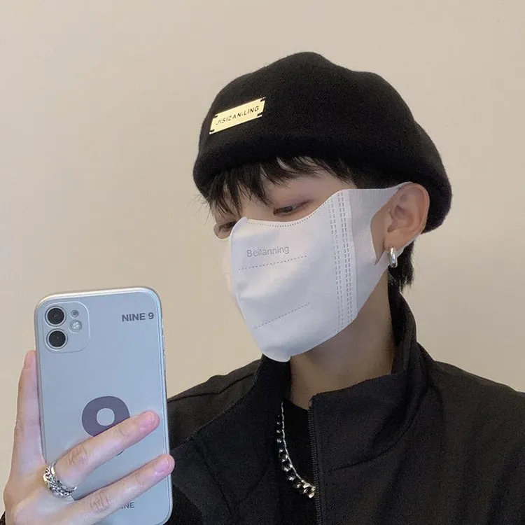 画家帽子男黑色大头围显脸小百搭铁标反戴前进帽女英伦复古贝雷帽