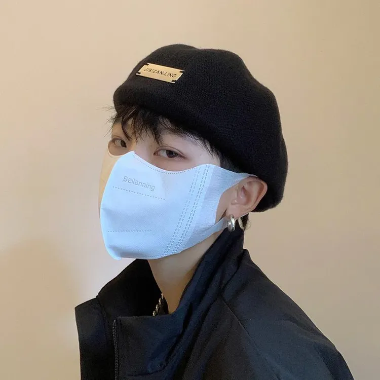 画家帽子男黑色大头围显脸小百搭铁标反戴前进帽女英伦复古贝雷帽