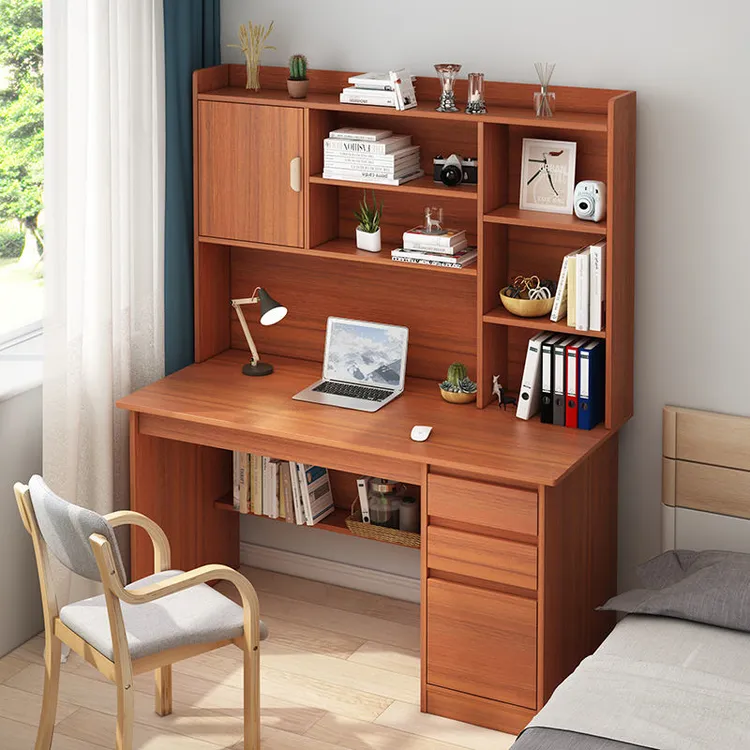 【现货速发】电脑桌子椅子一套台式家用简约书桌书柜一体学生学习