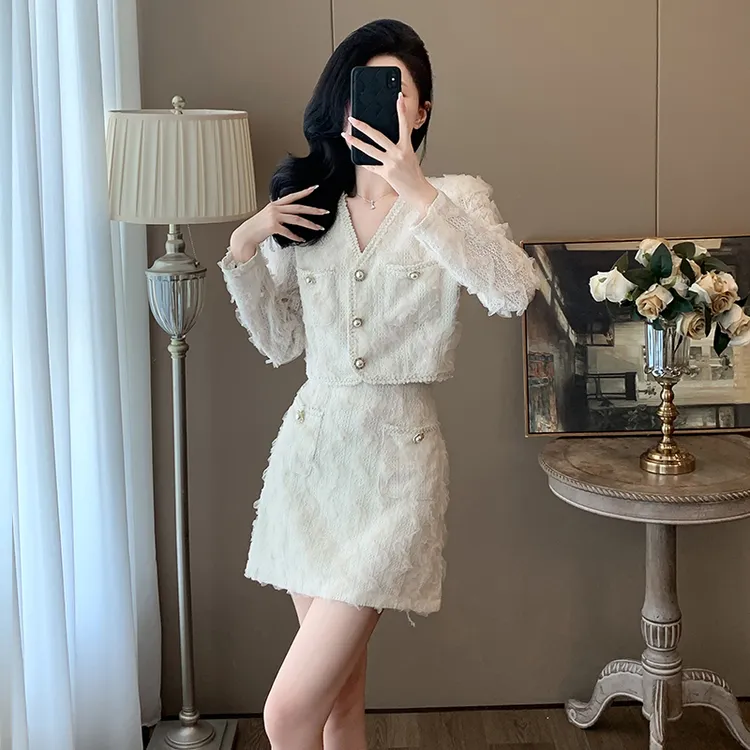 秋季法式高级感名媛千金风小众设计御姐气质小香风套装裙两件套女