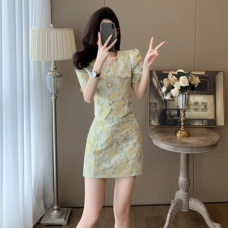 夏季小个子法式千金成熟御姐轻熟风小香风套装裙裙子两件套高级感