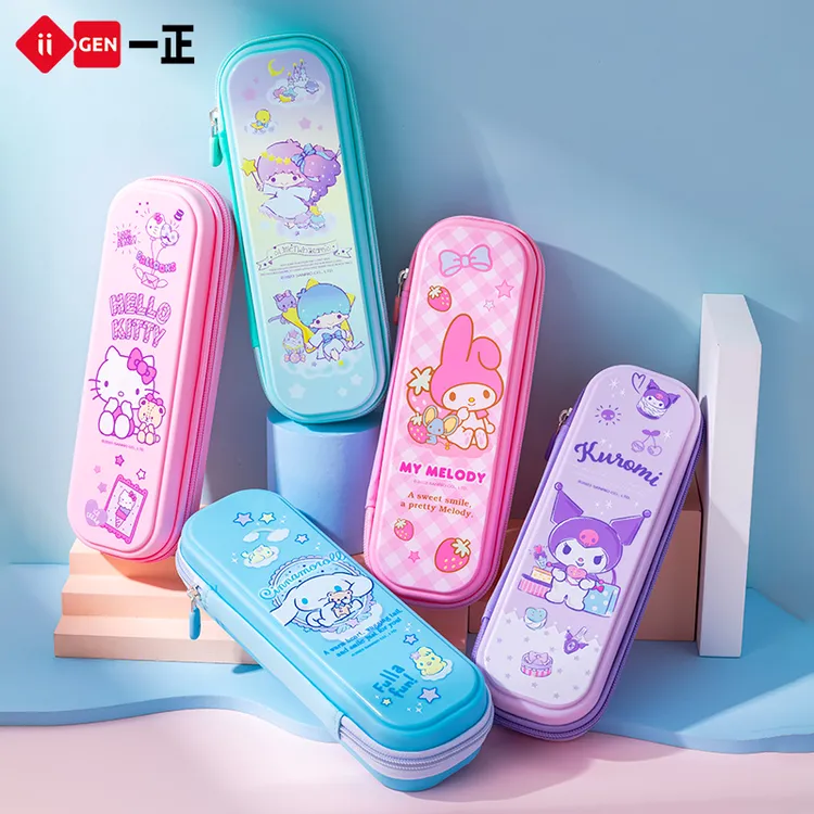 一正三丽鸥PP布艺笔盒 美乐蒂库洛米大耳狗大容量学生文具盒耐脏