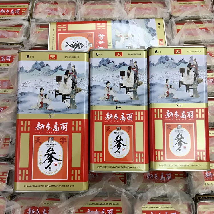 长白山红参整枝切片齐韩高丽参6年根盒参红参切片泡酒煲汤红参整