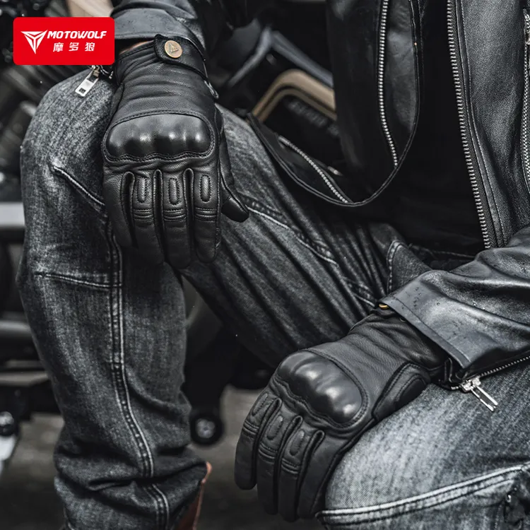 摩多狼摩托车四季羊皮手套防风防护防摔骑行手套复古巡航adv