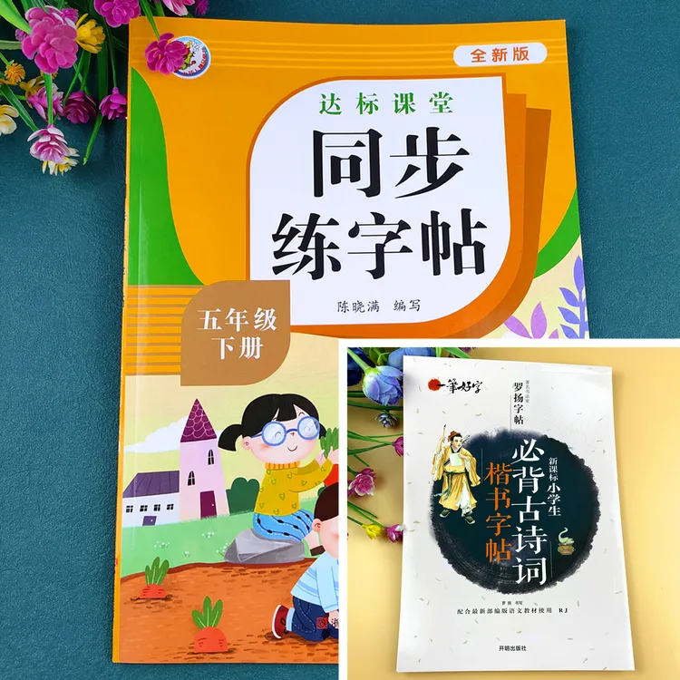 人教部编五年级下册同步练字帖语文字帖笔顺笔画五年级下册练字帖