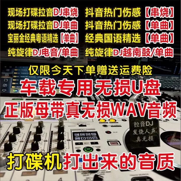 【正版授权车载u盘】【不分车型】现场调教的母带WAV真无损网红伤感