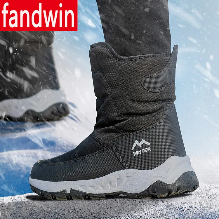 外贸现货东北加厚情侣雪地靴冬季新款女士短筒防滑棉鞋加绒保暖靴