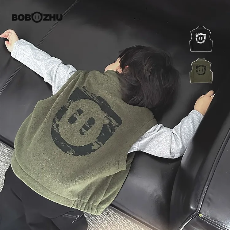 男童摇粒绒马甲2024秋冬款儿童春秋保暖宝宝外穿洋气无袖马夹上衣