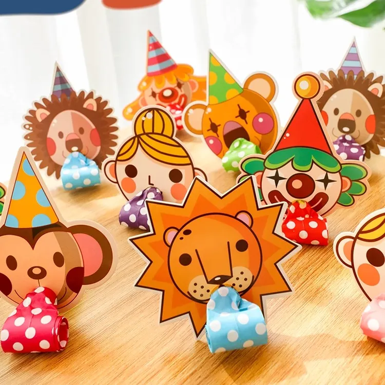 朋意生日派对吹吹卷吹龙口哨男孩女孩庆生喇叭儿童创意卡通哨子