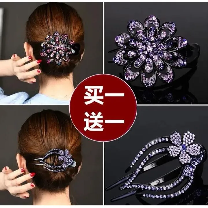 新款鸭嘴夹大号发夹韩版优雅盘发器后脑勺三齿夹