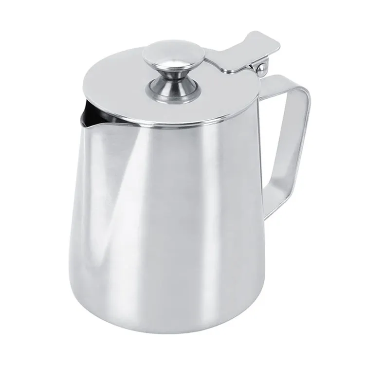 咖啡拉花杯304不锈钢带盖尖嘴拉花家用拉茶壶奶茶壶冲茶咖啡器具