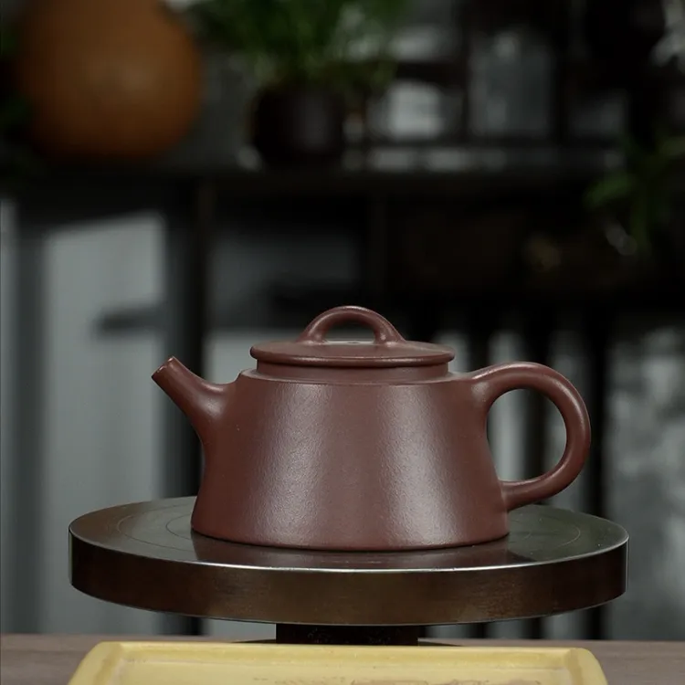 宜兴原矿紫砂底槽清柱础宽口高石瓢手制