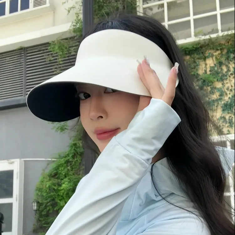 防晒遮阳户外帽防紫外线帽子运动时尚百搭夏季透气空顶帽遮脸夏天