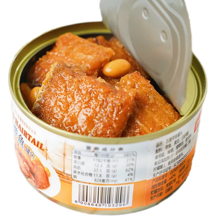 闽星带鱼罐头即食海鲜家用零食香辣深海鱼排鱼酥下饭下酒菜美味