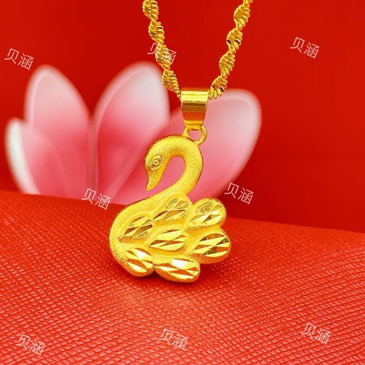 铜合金项链 精致小天鹅项坠气质时尚百搭女款精美灵动秋冬毛衣链