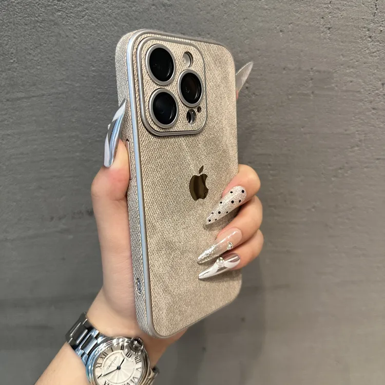 高级牛仔纹适用iphone16promax手机壳苹果15镜头膜14全包13防指纹