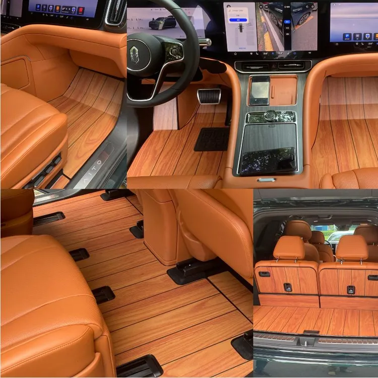 适用24-25款问界M7M8M9木地板脚垫后备箱垫尾箱垫汽车用品