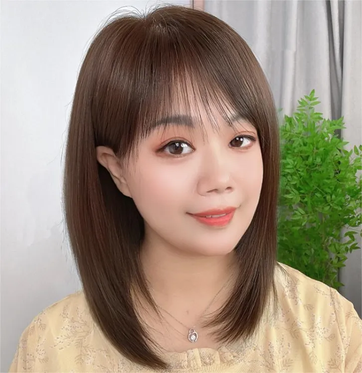 假发女减龄辛芷蕾舒适时尚轻薄真发手织递针仿真大头皮平替好物