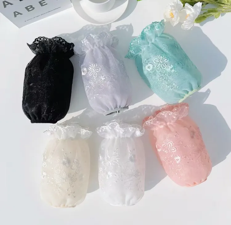 【粉丝特卖】成人袖套女秋冬双层蕾丝刺绣短款学生防污可爱护袖头