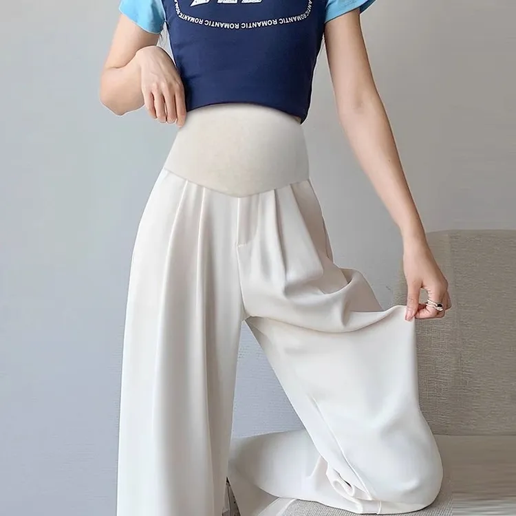 孕妇裤子春夏款外穿西装阔腿裤夏季薄款休闲打底裤夏装拖地长裤女