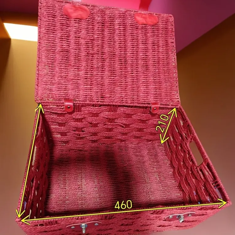 家居手工皮扣带盖收纳盒大号