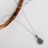 链子925银 S925银白金色葫芦吊坠项链